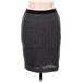 Ann Taylor Casual Pencil Skirt Knee Length: Gray Print Bottoms - Women's Size 14 Petite