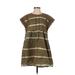 COREY by Corey Lynn Calter Casual Dress - Popover: Green Stripes Dresses - Women's Size Small