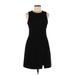 Banana Republic Casual Dress - A-Line Crew Neck Sleeveless: Black Solid Dresses - Women's Size 6 Petite