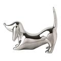 F Fityle Ceramic Dog Statue 32cm Dachshund Figurines Modern Dachshund Dog Statue Sausage Dog Figurine Adornment Animal Dog Sculpture Ornaments for Bedroom Home Table Office Decoration, Silver