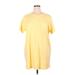 Old Navy Casual Dress - Shift Crew Neck Short sleeves: Yellow Print Dresses - Women's Size X-Large