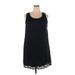 Ellos Casual Dress - Shift Scoop Neck Sleeveless: Black Print Dresses - Women's Size 24
