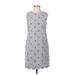 Cynthia Rowley TJX Casual Dress - Shift Crew Neck Sleeveless: Gray Print Dresses - Women's Size 4