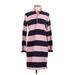 J.Crew Casual Dress Collared Long sleeves: Pink Print Dresses - Women's Size X-Small