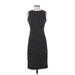 Calvin Klein Casual Dress - Sheath Crew Neck Sleeveless: Black Polka Dots Dresses - Women's Size 2