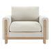 Club Chair - Joss & Main Adika Upholstered Club Chair w/ Wood Trim Polyester/Fabric in Brown | 33.75 H x 43 W x 39 D in | Wayfair