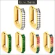 LUXUSTEEL-Boucles d'oreilles créoles en cristal plaqué or pour femme bijoux rétro carré coloré
