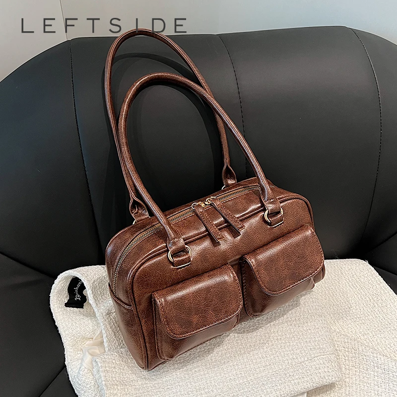 LEFTSIDE – petits sacs à bandoulière à Double poches pour femmes, nouvelle tendance de styliste, sac sous les bras, sacs à main et bourses, 2025