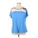 Fila Sport Active T-Shirt: Blue Color Block Activewear - Women's Size 1X