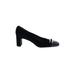 Stuart Weitzman Heels: Pumps Chunky Heel Work Black Solid Shoes - Women's Size 8 - Round Toe