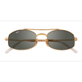 Unisex s aviator Shiny Gold Metal Prescription sunglasses - Eyebuydirect s Ray-Ban RB3719
