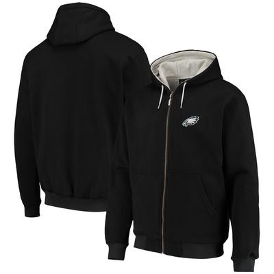 Dunbrooke Black Philadelphia Eagles Craftsman Thermo-gefütterter Hoodie mit durchgehendem Reißverschluss für Herren Image