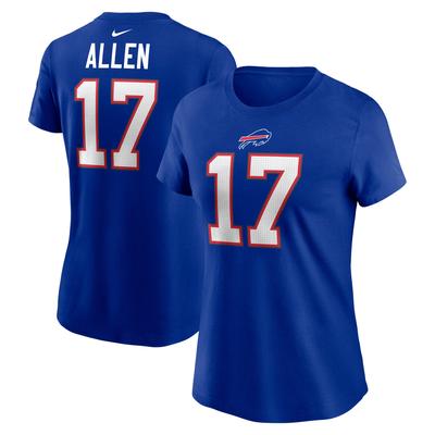 Nike Josh Allen Royal Buffalo Bills T-Shirt mit Spielername und Nummer für Damen Image