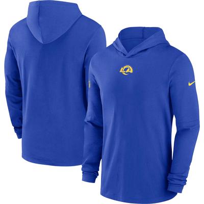 Nike Royal Los Angeles Rams Sideline Performance Langarm-Hoodie-T-Shirt für Herren Image