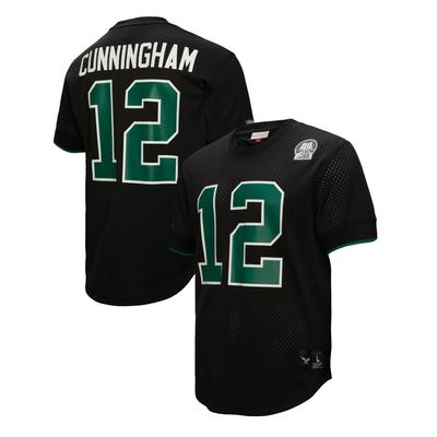 Schwarzes Mesh-Oberteil mit Namen und Nummer des ehemaligen Spielers der Philadelphia Eagles von Mitchell & Ness Randall Cunningham für Herren Image