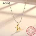 925 Sterling Silver Cute Balloon Dog Pendant Necklace Platinum Plated Neck Chain for Women Birthday