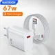 67W USB Charger Fast Charging QC 3.0 USB C Cable Type C Cable Mobile Phone Charger For iPhone Huawei