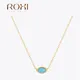 ROXI 925 Sterling Silver Ellipse Natural Turquoise Pendant Necklace For Women Clavicle Chain