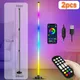 2PCS Smart RGB Floor Lamp With Music Sync Modern Mood Lighting LED Stand Lights For Bedroom Game