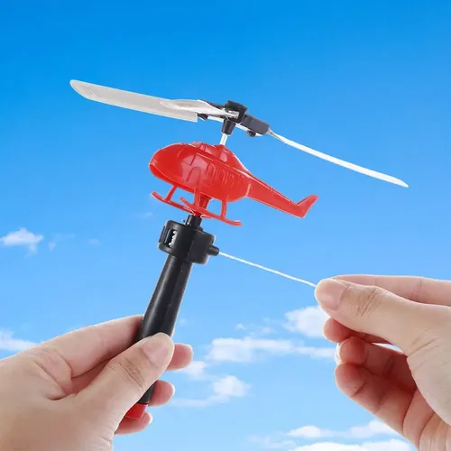 Mini Pull Line Hubschrauber Spielzeug Kordel zug kleines Flugzeug Outdoor Seil Geschenk Spielzeug