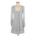 Trina Turk Casual Dress - A-Line Scoop Neck Long sleeves: Gray Dresses - Women's Size 6