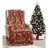 Décor&More Home Essentials Christmas Throw (50" x 60") - Poinsettia