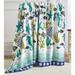 Décor&More Corales de Marina Blue Coral Seahorse Oceanic Microplush Throw Blanket (50" x 60")