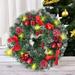 10-LED Christmas Wreath Garland for Decoration - Red/Green