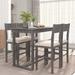 Farmhouse Counter Height 5-Piece Dining Table Set with 1 Rectangular Dining Table and 4 Dining Chairs for Small Places