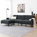 L-shaped Sectional Sofa Sets Velvet Convertible Recliner Sofa with Ottoman, Freely Combinable Couch for Living Room, DARK GREY