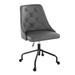 Modern Faux Leather Office Chair with Armless, Adjustable Height with 360-Degree Swivel, Padded Seat and Backrest Vanity Chair