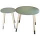 Tables gigognes bicolores scandi (lot de 2) vert