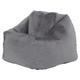 Pouf fauteuil enfant velours gris anthracite