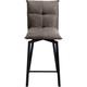 Tabouret de bar pivotant en polyester gris foncé et acier noir