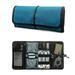 Electronic Organizer Cord Pouch Travel Cable Charger Phone Accessories Bag Organizer Roll up Tech Carrying Case for USB Cables SD Memory Cards Earphone Flash Hard Drive â€“Teal