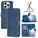 for Apple iPhone 11 Pro Max Wallet Case PU Leather Flip Folio Case with Card Holders Magnetic Closure Folding Adjustable Kickstand Vintage Phone Cover for iPhone 11 Pro Max 6.5 inch Blue