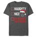 Men's Mad Engine Darth Vader Heather Charcoal Star Wars Naughty List Graphic T-Shirt