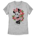 Women's Mad Engine Minnie Mouse Heather Gray Mickey & Friends Holiday Graphic T-Shirt