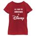 Girl's Youth Mad Engine Red Disney Merchandise All I Want For Christmas Graphic T-Shirt