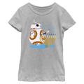 Girl's Youth Mad Engine BB-8 Heather Gray Star Wars: The Last Jedi Menorah Graphic T-Shirt