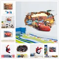 Cartoon Cars McQueen Wall Sticker per camera dei bambini ragazzi camera da letto vinile rimovibile