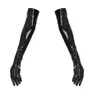 Women Sexy Faux Leather Gloves Wet Look PVC Shiny Latex Long Gloves Mitten Clubwear Cosplay Stage