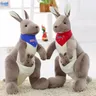 Canguro peluche 11 pollici canguro grigio peluche con sciarpa-Huggable Soft Animal Toy bambola