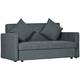 HOMCOM 2 Seater Sofa Bed, Convertible Bed Settee, Modern Fabric Loveseat Sofa Couch with 2 Cushions, Hidden Storage for Living Room, Guest Room, Dark