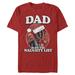 Men's Mad Engine Deadpool Red Marvel Comics Bad Dad Graphic T-Shirt
