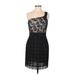 Phoebe Couture Casual Dress - Sheath One Shoulder Sleeveless: Black Print Dresses - Women's Size 8