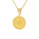 Yantra Tantric Indian Yoga Disc Circle Necklace in 9ct Gold