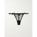 Agent Provocateur - Isedora Satin-trimmed Lace Thong - Black