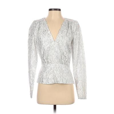 Ramy Brook Long Sleeve Blouse: Silver Tops - Women's Size 0