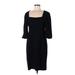 David Meister Casual Dress - Sheath Square 3/4 sleeves: Black Print Dresses - Women's Size 8